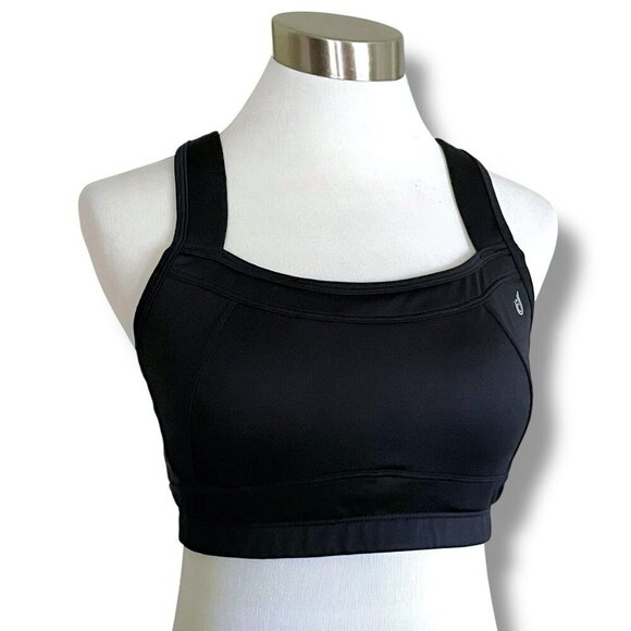 Isis Womens Sports Bra Sz Large Black Wireless CoolMax Full Coverage Gym Workout - Picture 2 of 7